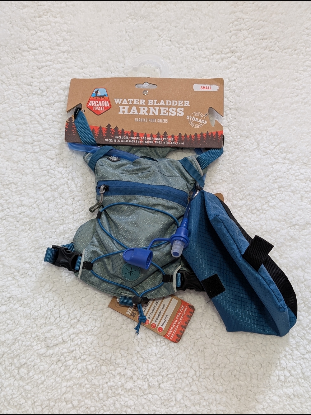 Arcadia Water Bladder Harness in Blue/Gray, Size Small